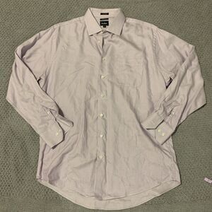 Neiman Marcus Purple Long Sleeve Mens Shirt Size 16  34/35 Trim Fit Cotton‎
